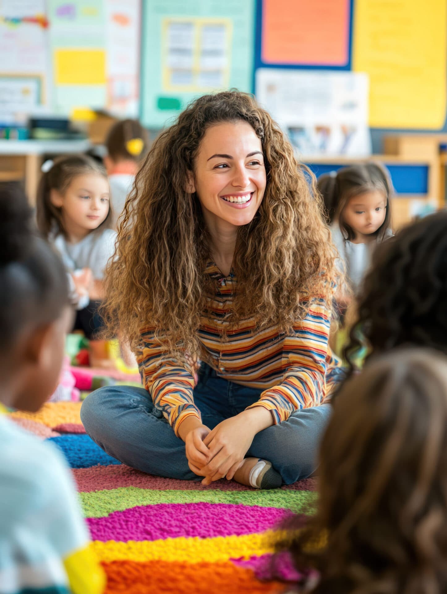 A Devine Schools teacher with children in the classroom